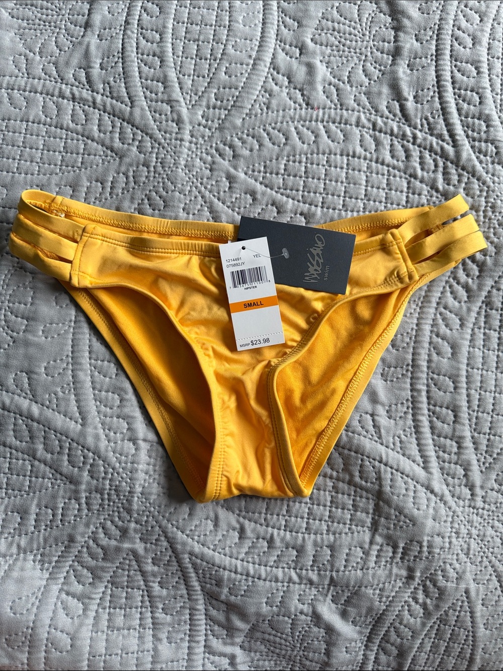NWT Mossimo Bright Yellow Bikini Bottom S